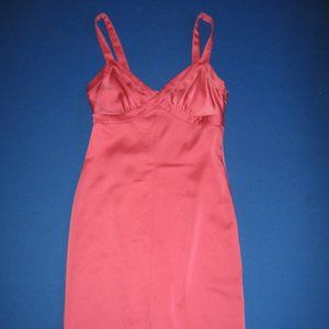 BCBGMAXAZRIA Salmon Pink Orange V Neck Strap Sleeve Knee Length Dress Size 4